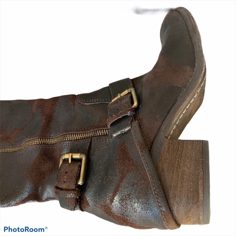 Donald Pliner brown cowhide Dela buckle boots - Picture 11 of 11